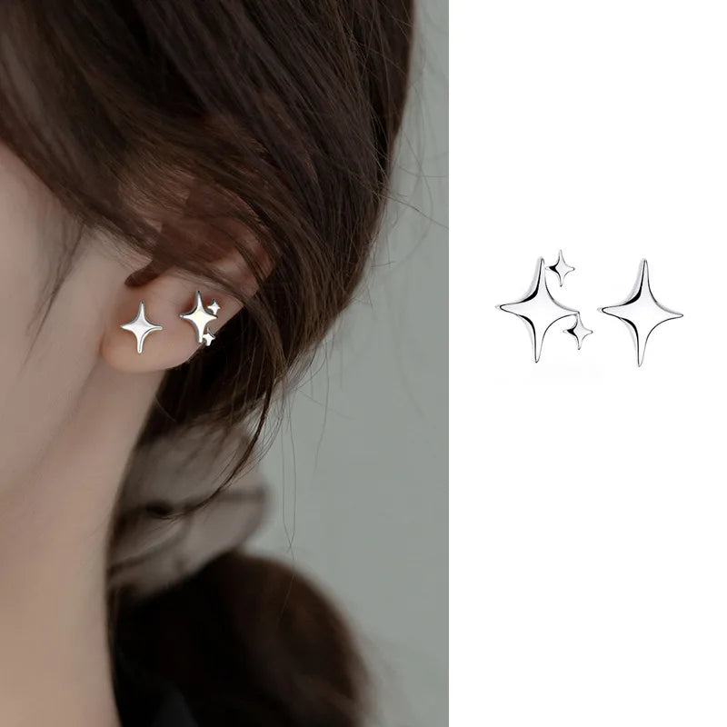 ✨ Trendy Gold Stainless Steel Irregular Flower Drop Earrings