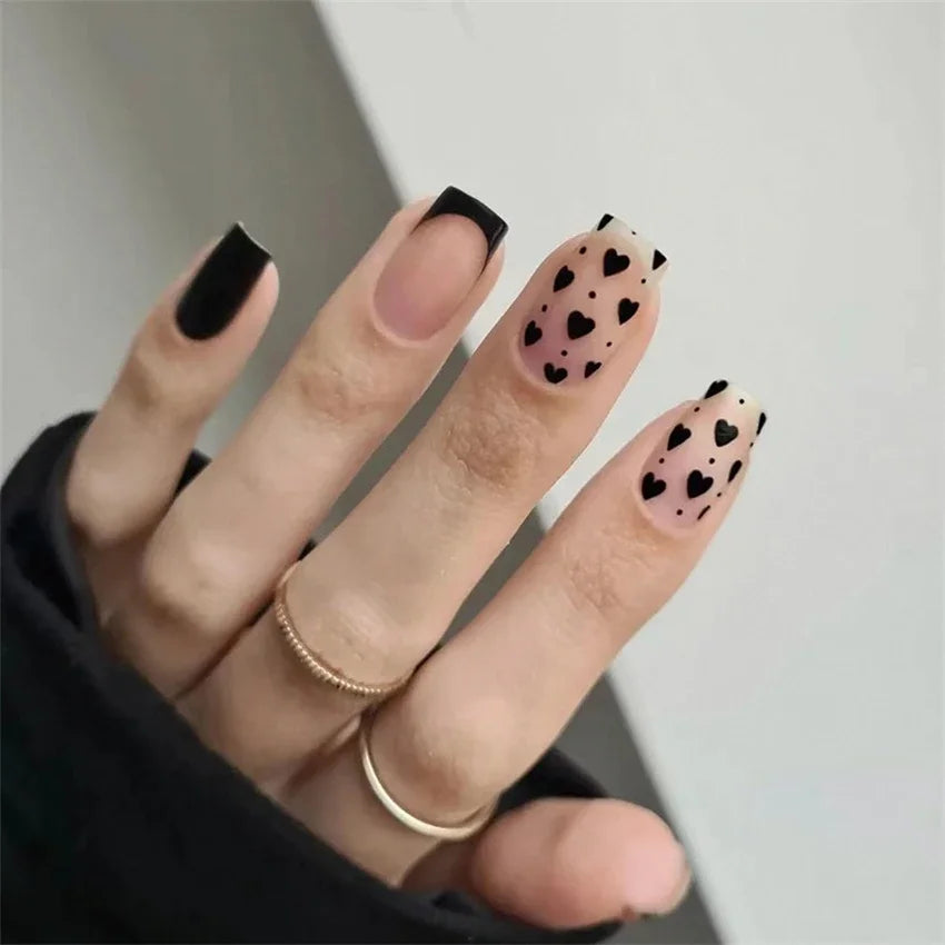 24Pcs/Set French Ballet Fake Nails Art Stars Sky Eyes Wearing False Nails