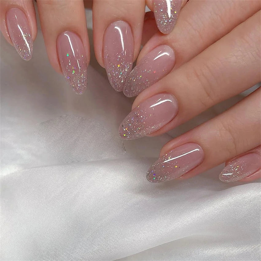 24Pcs/Set Simple Pure Desire Pink Wearing False Nails