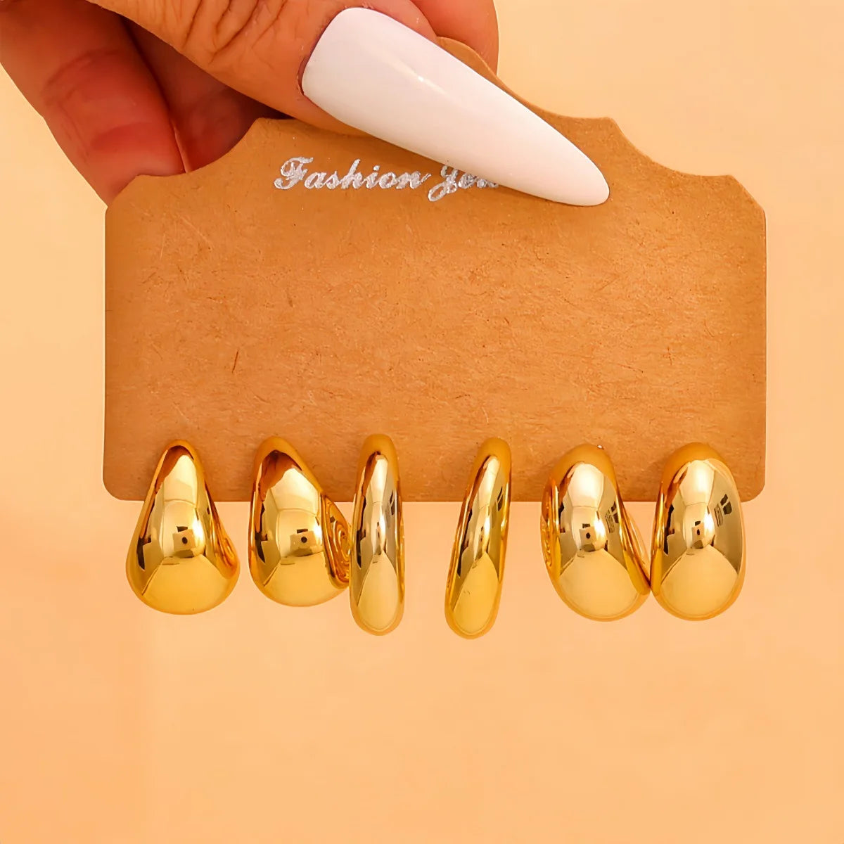 9-Pair Golden Resin Earrings Set – Starfish, Seashell &amp; Textured C-Shape Collection