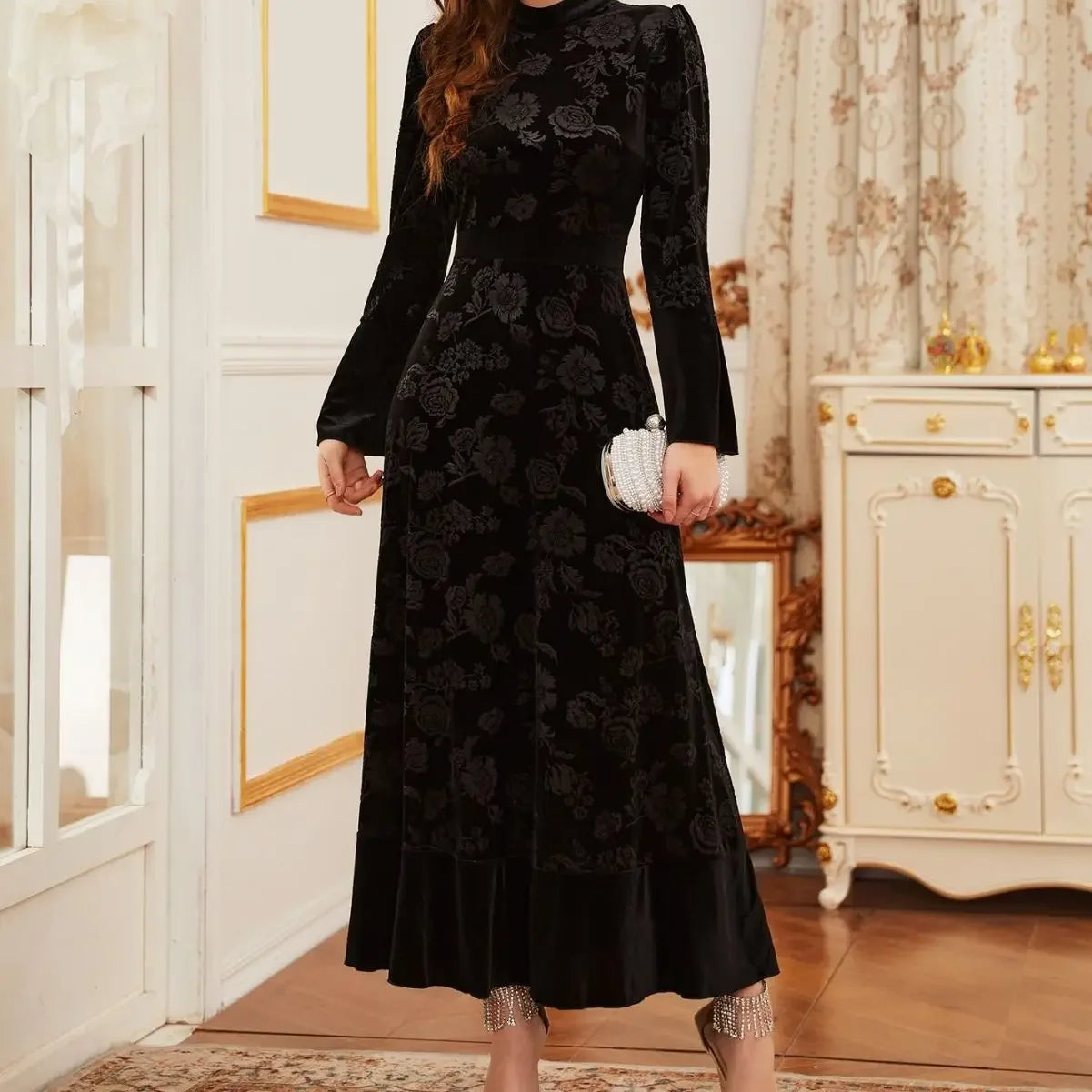 Autumn Winter  Velvet Long Dress