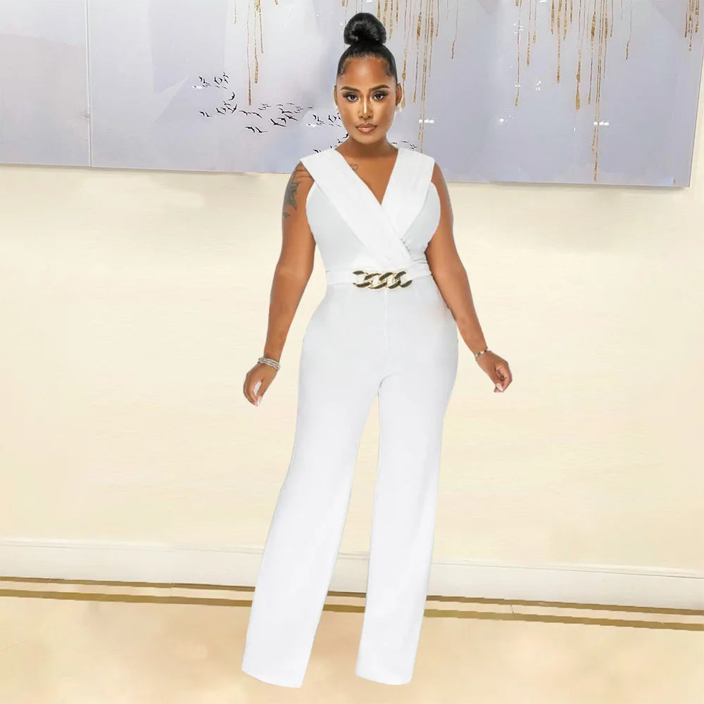 Elegant Sleeveless Wide-Leg Jumpsuit
