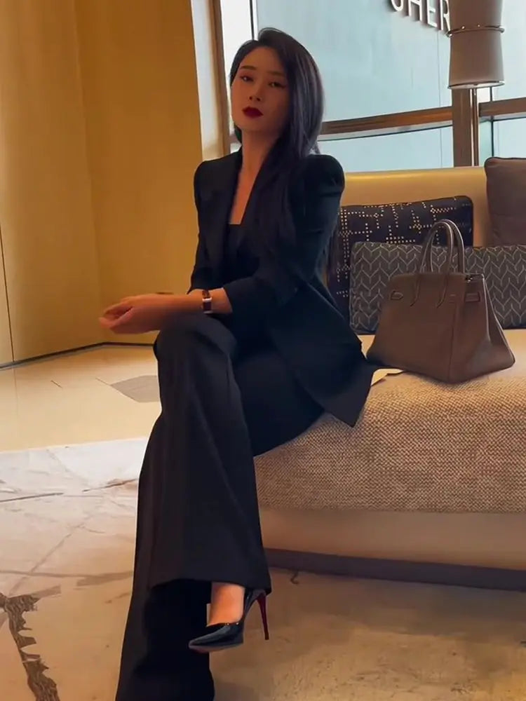 Autumn Winter Blazer and Pant Sets for Women