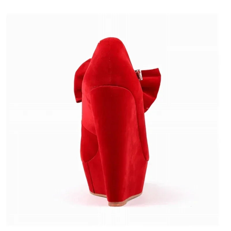 2026 Autumn Casual Fashion Sexy Flock Platform Pumps