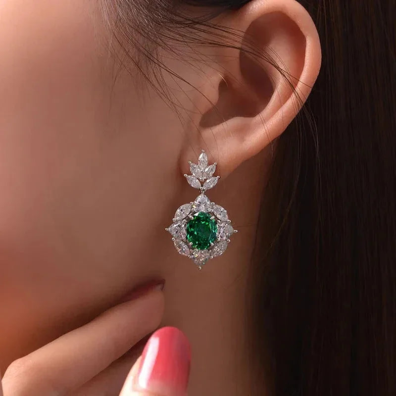 Emerald-Green Drop Earrings