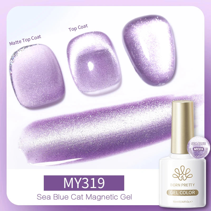 BORN PRETTY 10ml White Cat Magnetic Gel Nail Polish Ultra Shine White-light Varnis Semi Permanent Soak Off UV LED Gel for Nails
