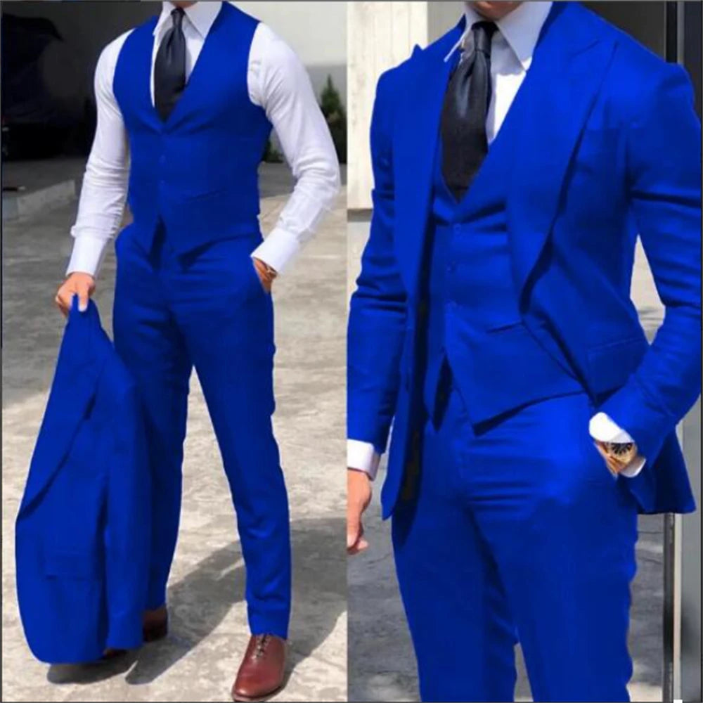 Solid Color Men's Formal Business Suit