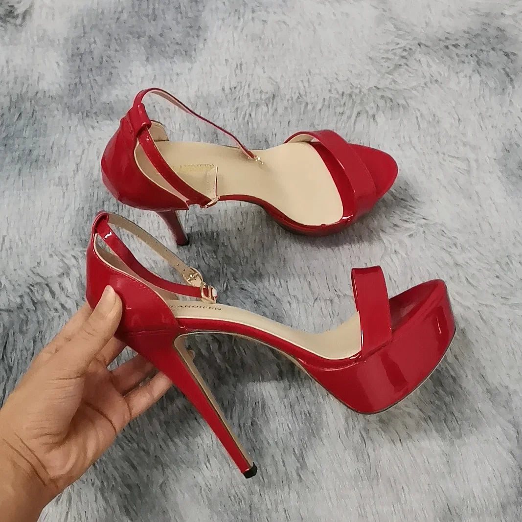 Sexy Open Toes 14cm Super High Heels Peep Toes Platform Stilettos