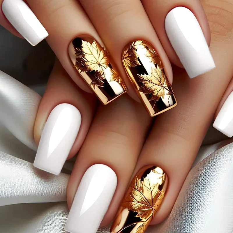 24pcs Press on Nails Flower Design