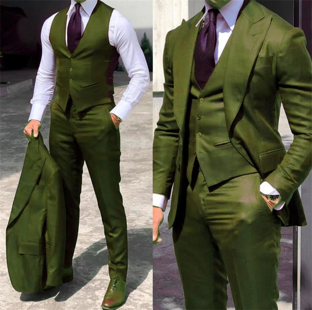 Solid Color Men's Formal Business Suit