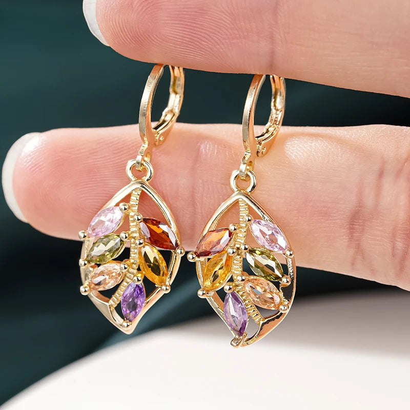 Brilliant Leaves Drop Earrings