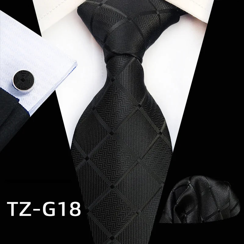 Orange Novelty Ties Plaid Flower Design Wedding Necktie Hanky Cufflinks
