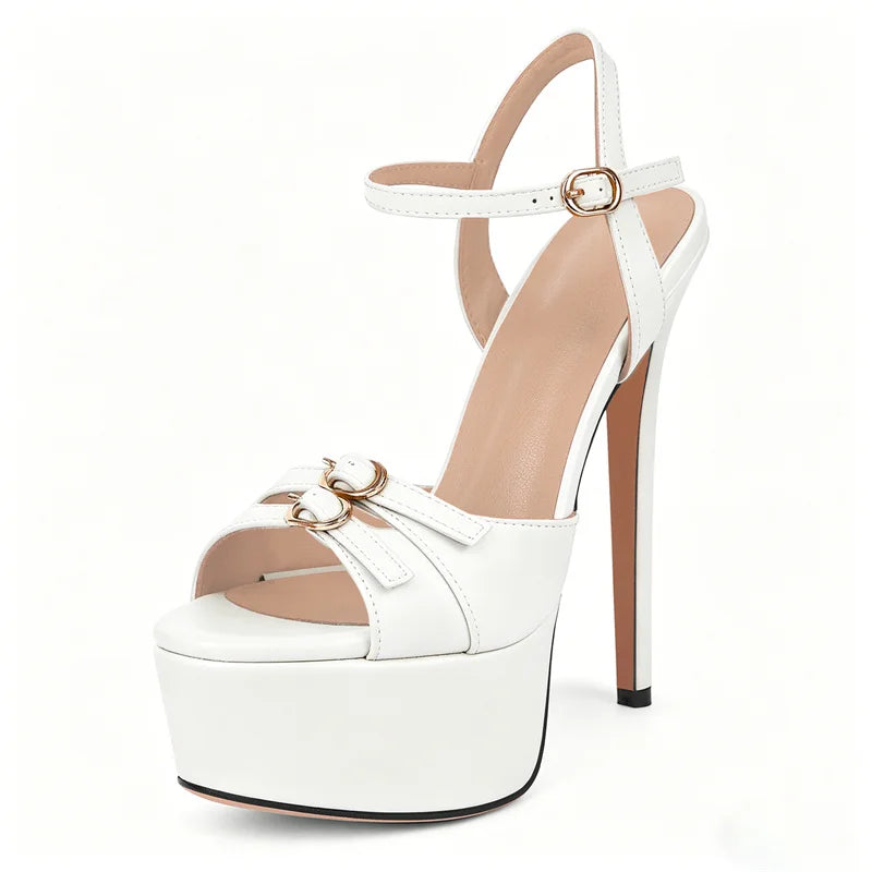 Womens Peep Toe Mixed colors Platform Pumps Big Size