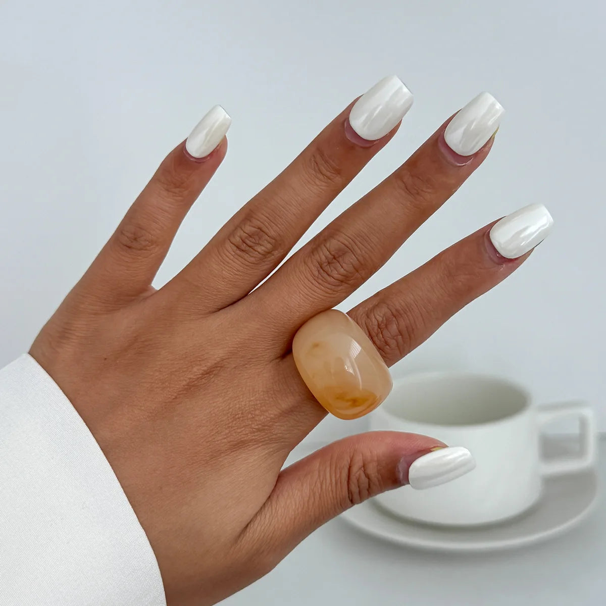Smudging Resin Water Drop Chunky Rings