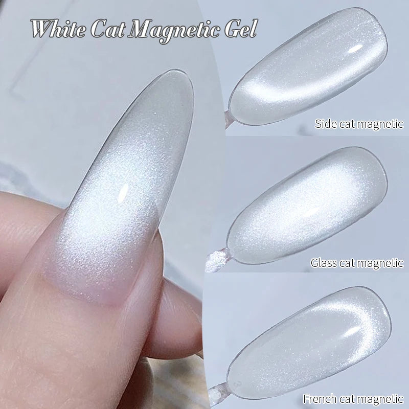 BORN PRETTY 10ml White Cat Magnetic Gel Nail Polish Ultra Shine White-light Varnis Semi Permanent Soak Off UV LED Gel for Nails