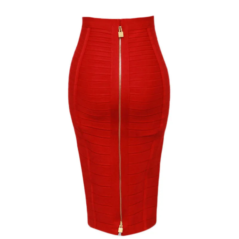 Women’s Summer Candy Color Bandage Pencil Skirt
