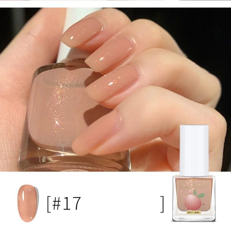 Water-Based Peel-Off Shiny Top Coat – No UV Lamp, Long-Lasting, Gentle Natural Nail Care