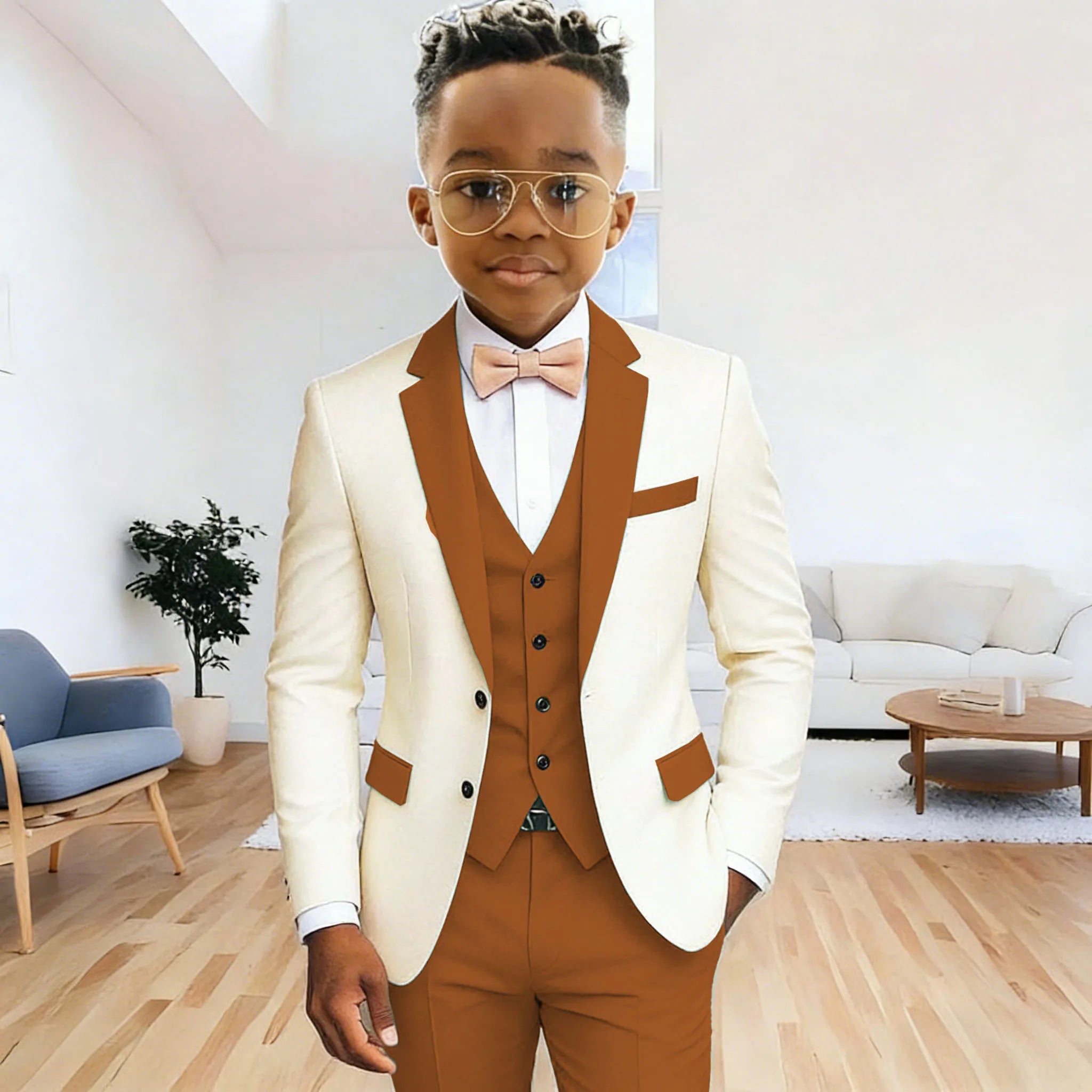 Boy's 3‑Piece Formal Suit Set – Jacket + Vest + Pants