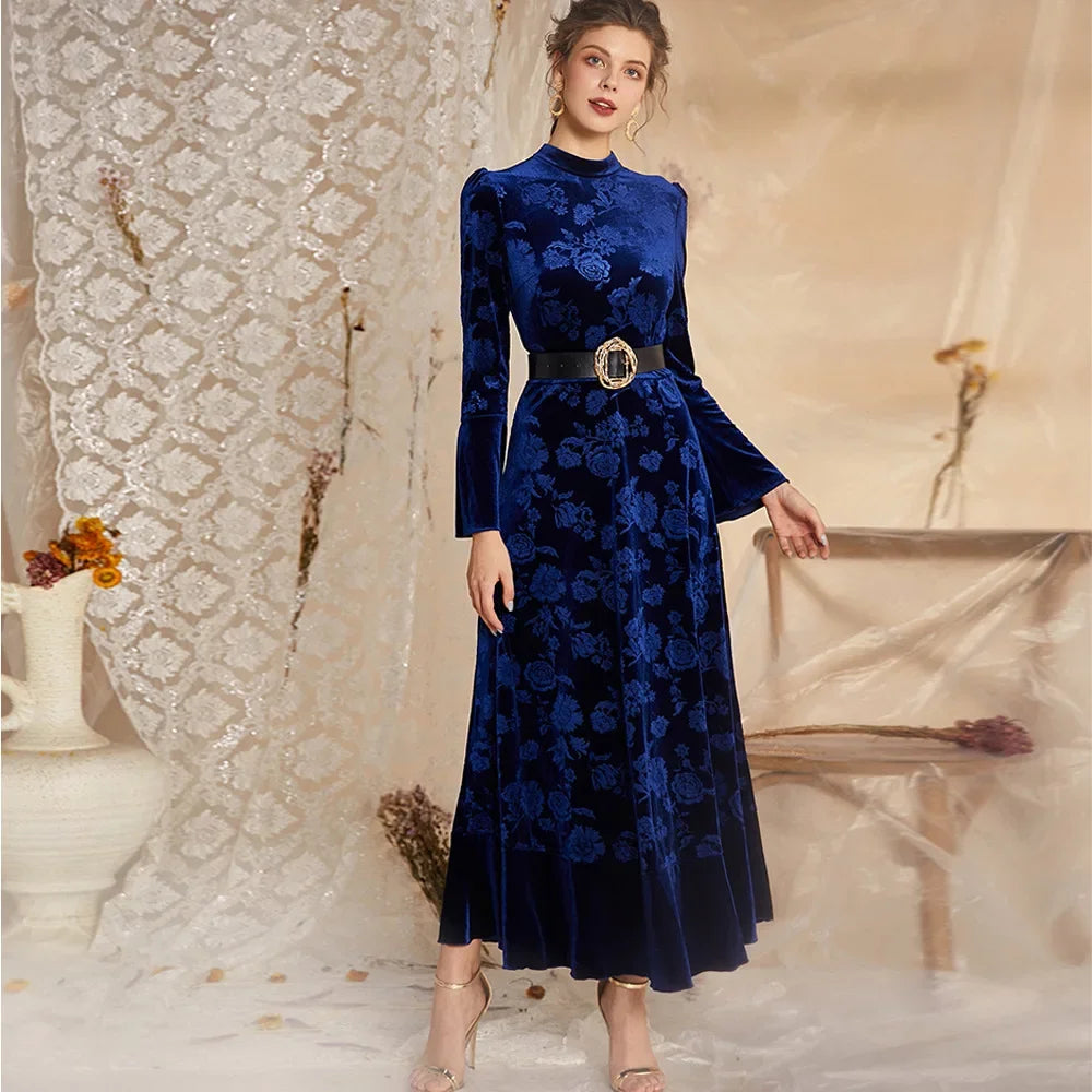 Autumn Winter  Velvet Long Dress