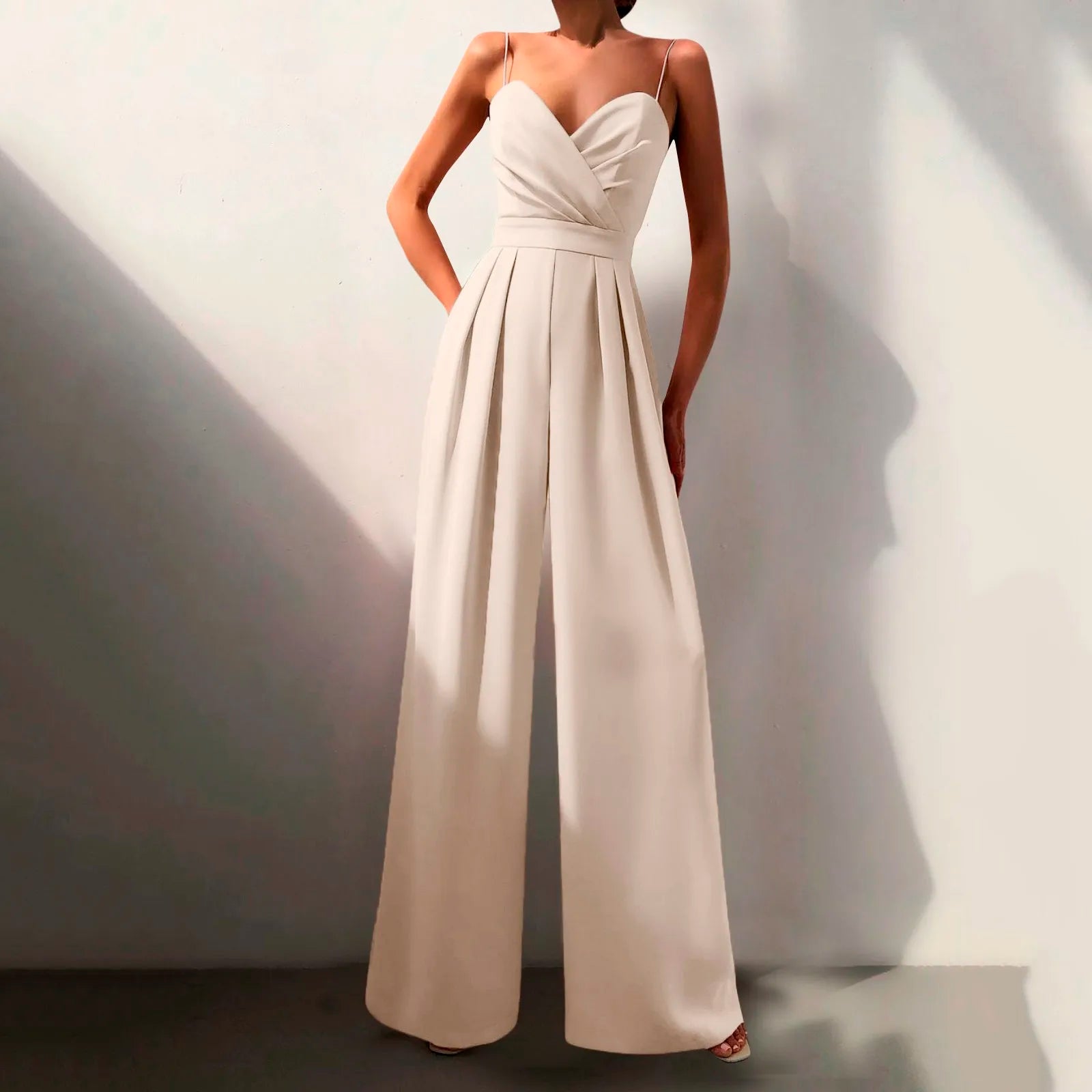 Summer Sleeveless TLoose Fit Wide Leg Trousers Jumpsuit
