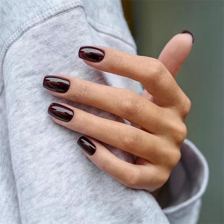 24Pcs/Set Simple Medium Long Press on Nail