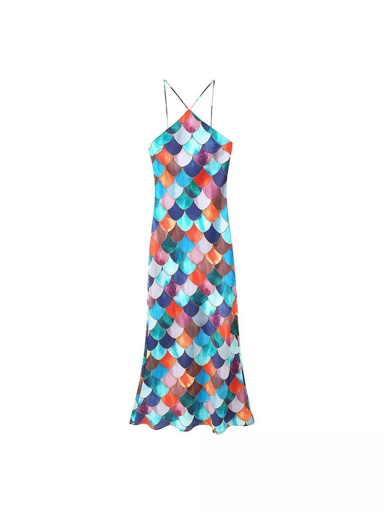Satin Halter Maxi Dress