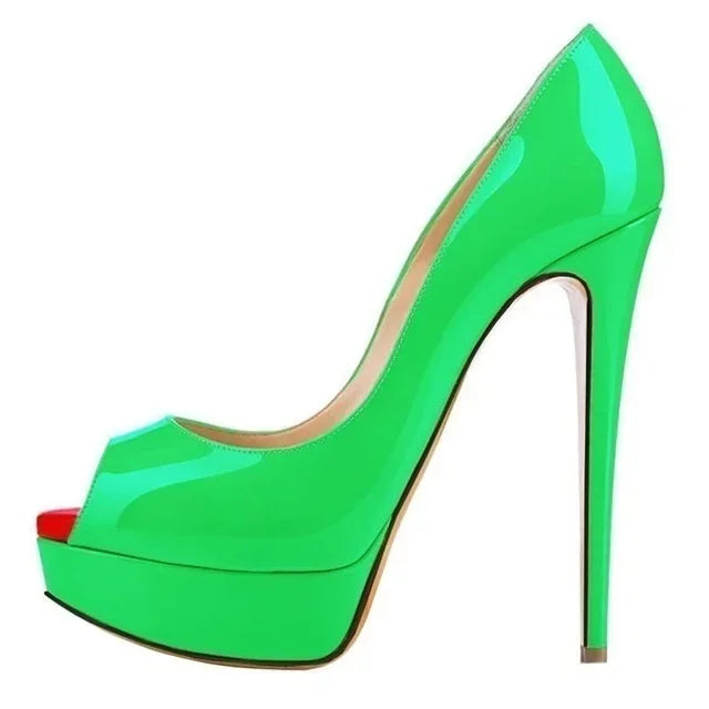 Ultra-High Platform Peep Toe Pumps
