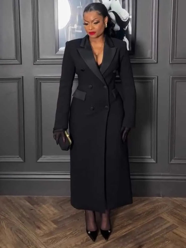 Autumn Winter  Long Sleeve Slimming Waist Blazer Dress