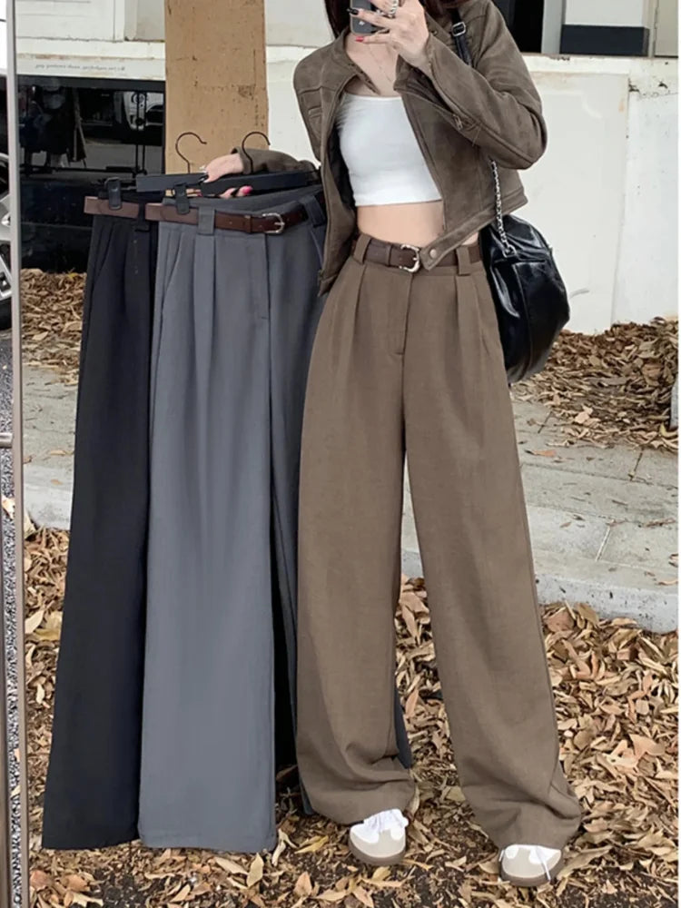 Loose Slimming Drape High Waist Casual Pants