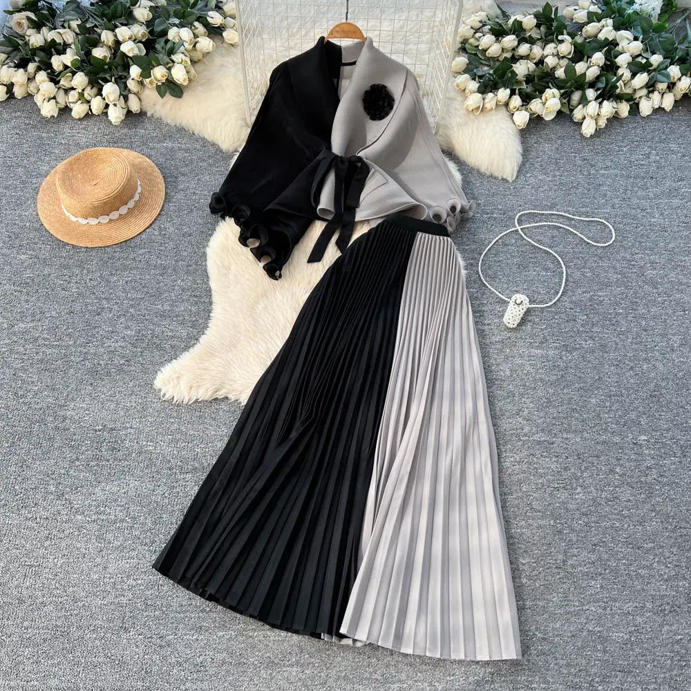 Elegant Pleated Two‑Piece Set