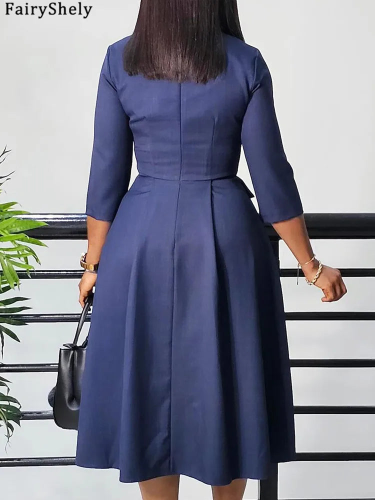 2026 Sexy Solid Plus Size Long Sleeve Autumn Party Tight Folds Curvy Dress