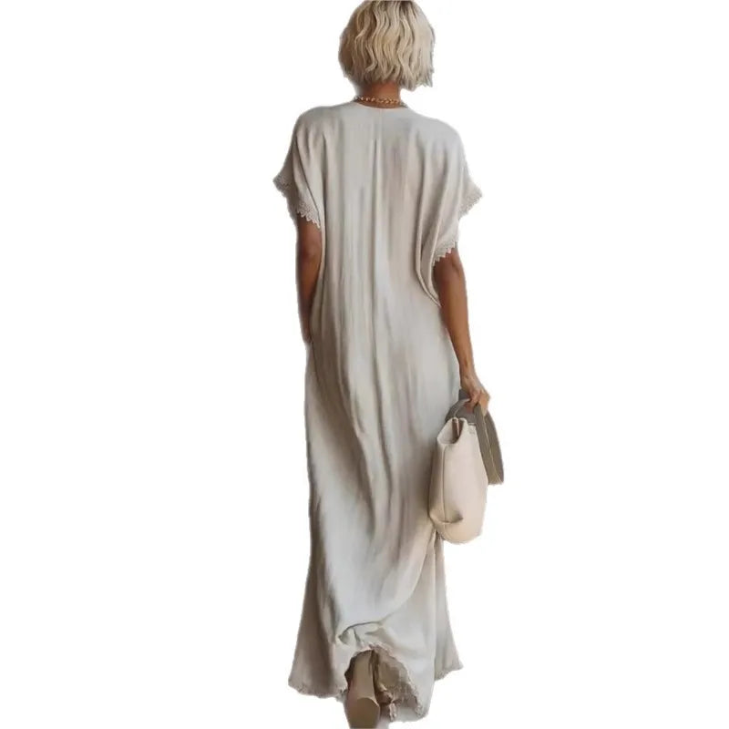 Women's Elegant Lace V‑Neck Maxi Dress