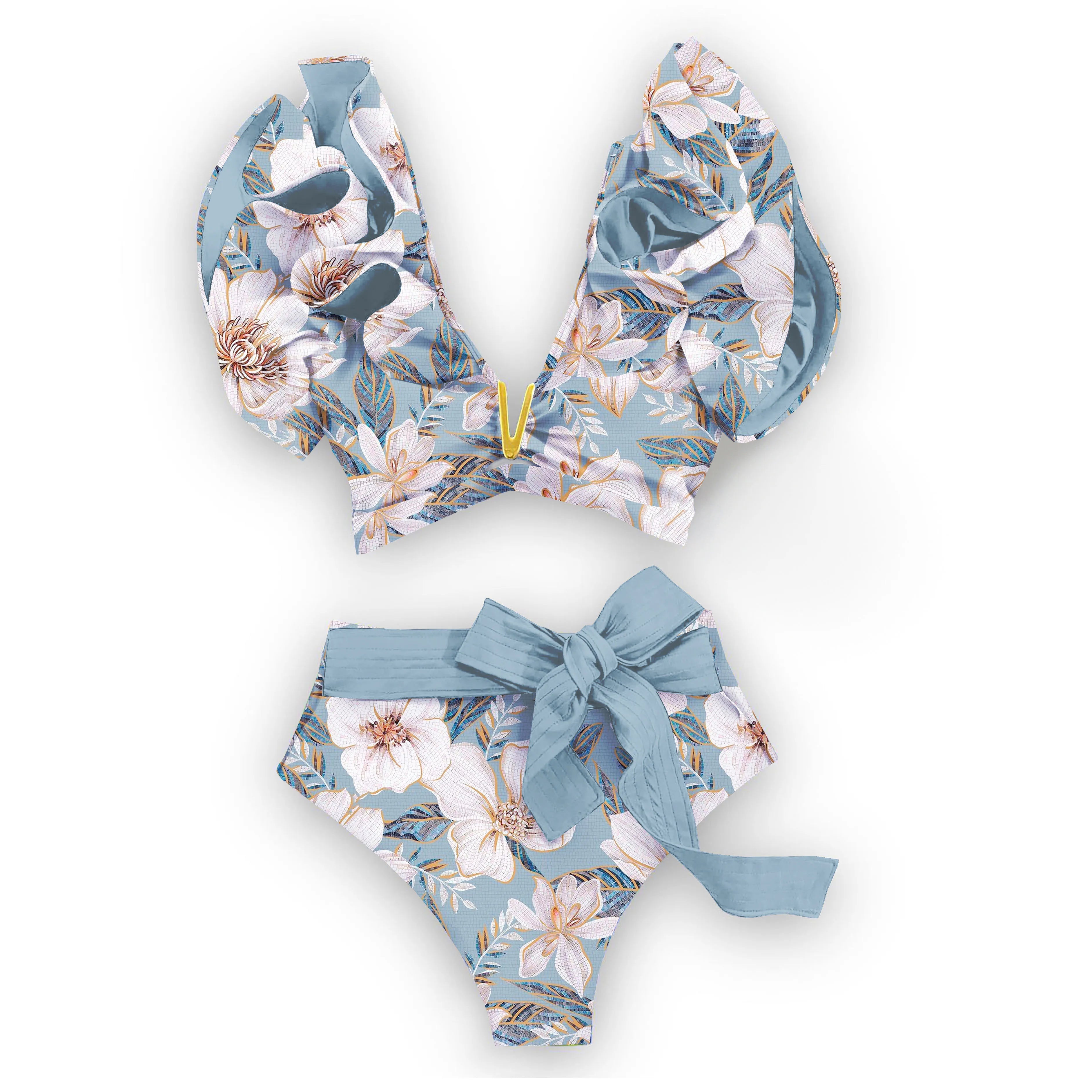 New Sexy High Waist Ruffle Bikini Sets