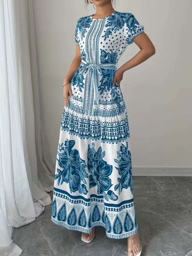 Boho Holiday Print Maxi Dress
