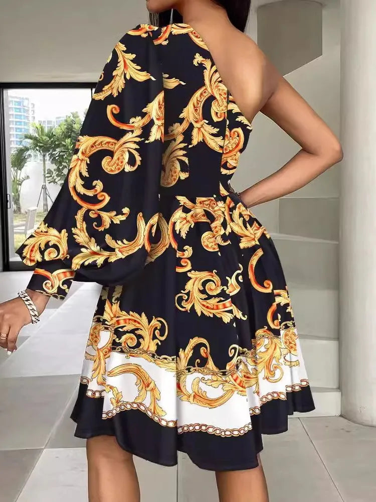 New Boho Print  Spring Fashion Sexy Off Shoulder Dresses