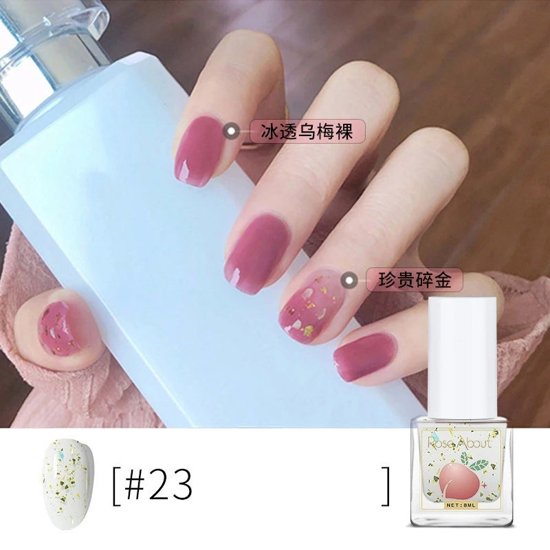 Water-Based Peel-Off Shiny Top Coat – No UV Lamp, Long-Lasting, Gentle Natural Nail Care
