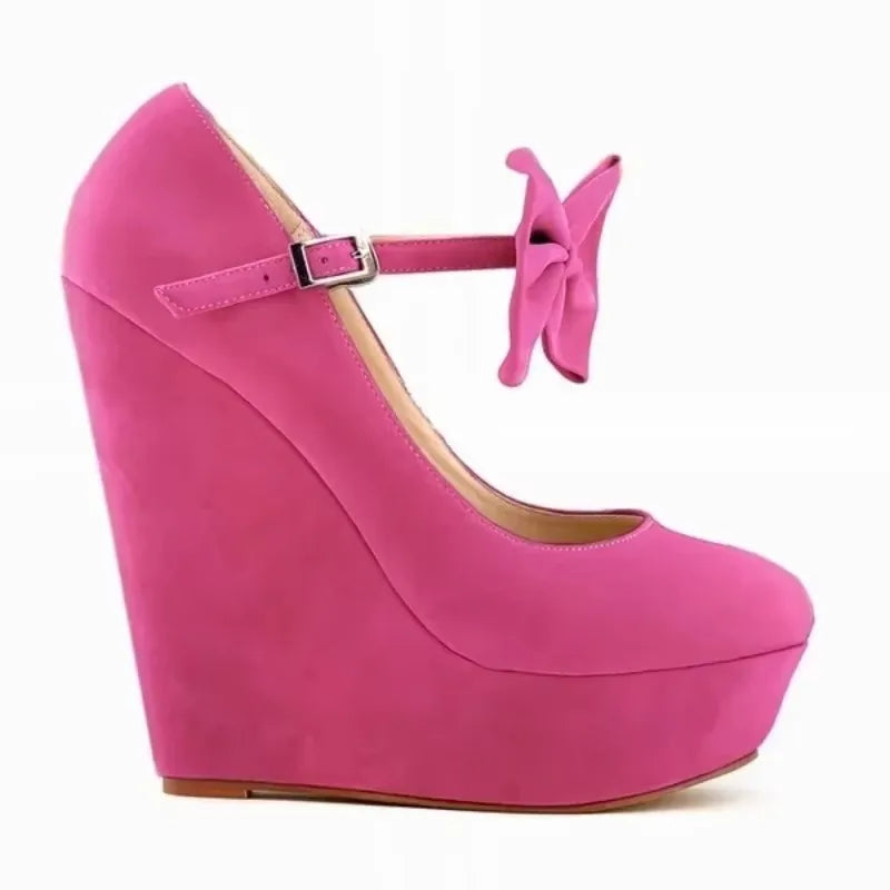 2026 Autumn Casual Fashion Sexy Flock Platform Pumps