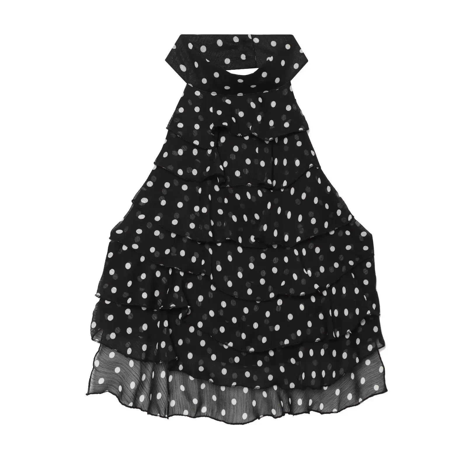 Elegant Ladies Halter Neck Ruffle Chiffon Blouse - Summer Wear