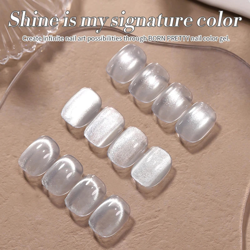 BORN PRETTY 10ml White Cat Magnetic Gel Nail Polish Ultra Shine White-light Varnis Semi Permanent Soak Off UV LED Gel for Nails