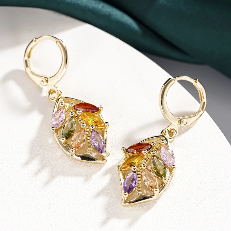 Brilliant Leaves Drop Earrings