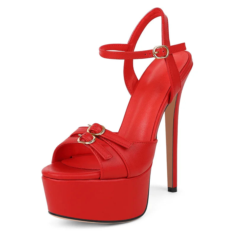 Womens Peep Toe Mixed colors Platform Pumps Big Size