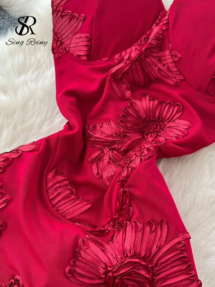 Floral Embroidery Slip Dresses