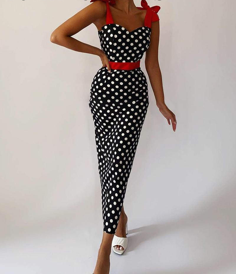 Sexy Sleeveless Polka Dot Dresses