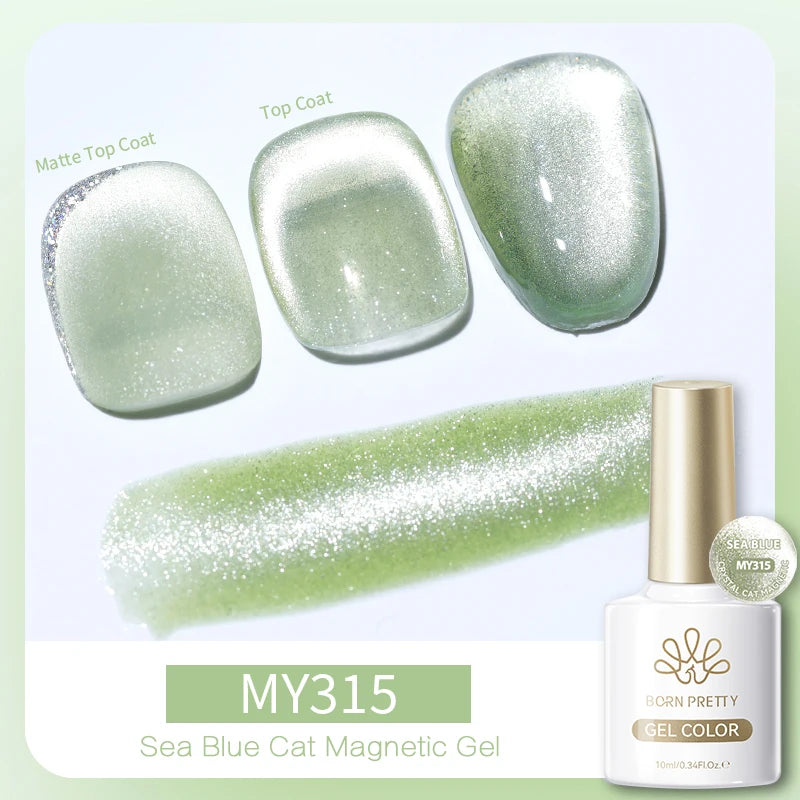 BORN PRETTY 10ml White Cat Magnetic Gel Nail Polish Ultra Shine White-light Varnis Semi Permanent Soak Off UV LED Gel for Nails