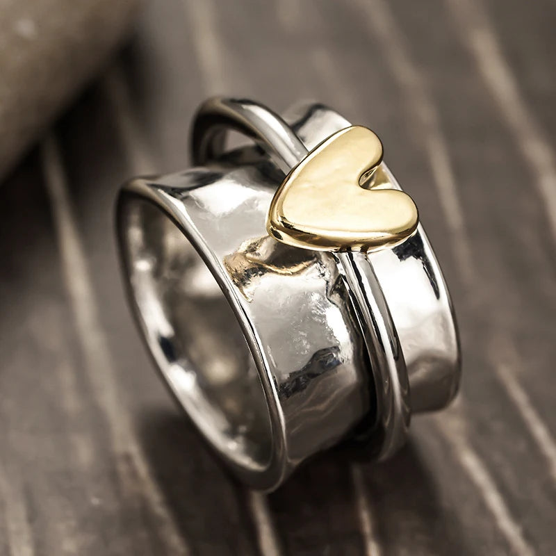 Aesthetic Heart Rings for Women