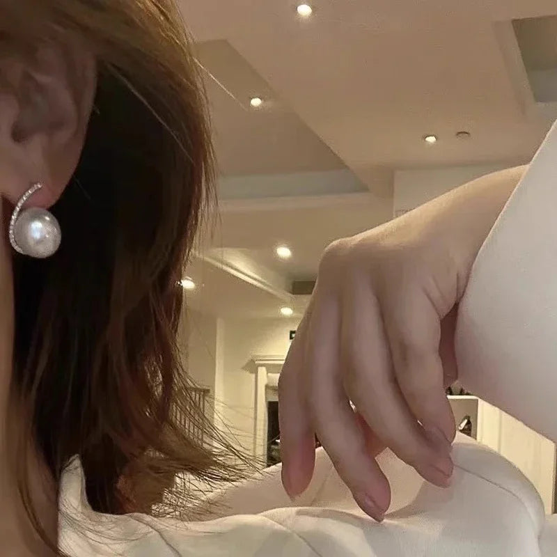 Beautiful Imitation Pearl Drop Earrings