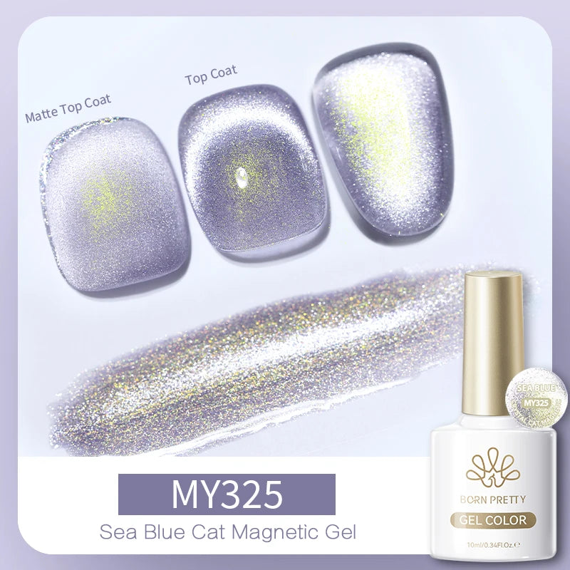 BORN PRETTY 10ml White Cat Magnetic Gel Nail Polish Ultra Shine White-light Varnis Semi Permanent Soak Off UV LED Gel for Nails