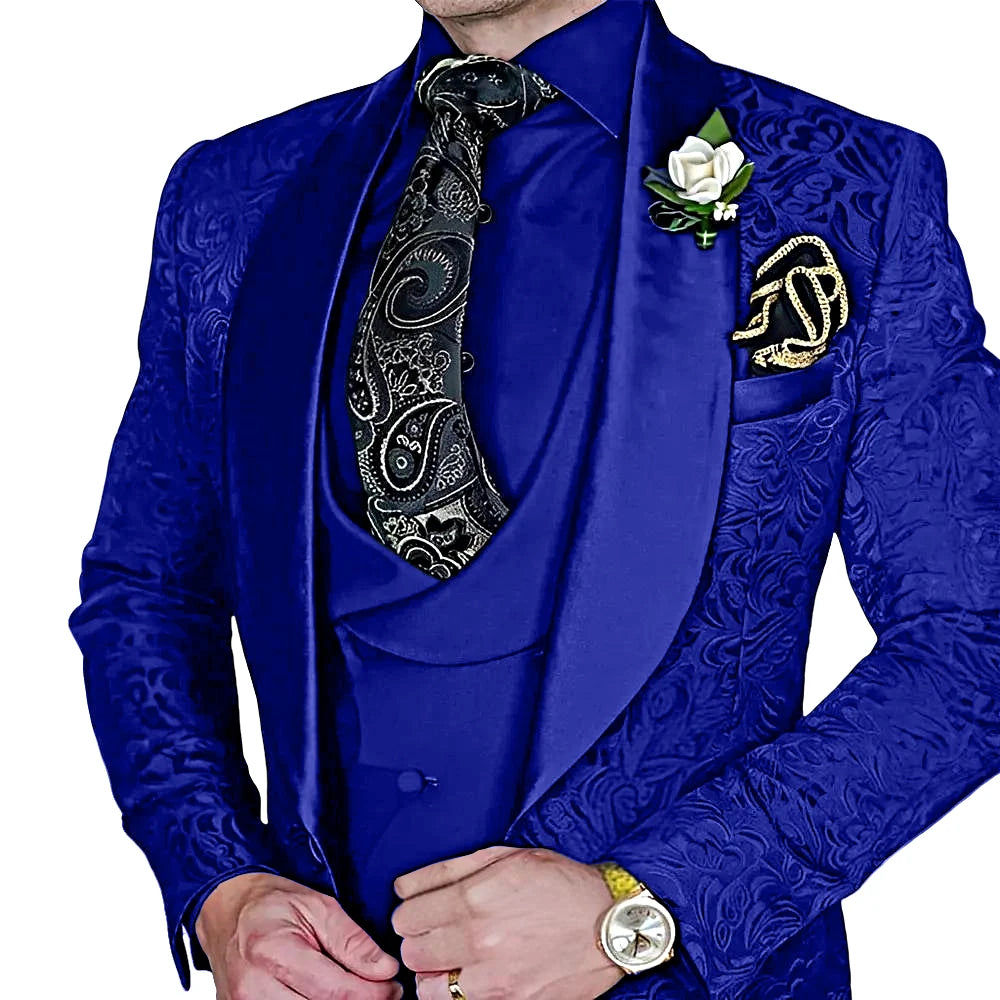 Jacquard Men's 3-piece Suit Set