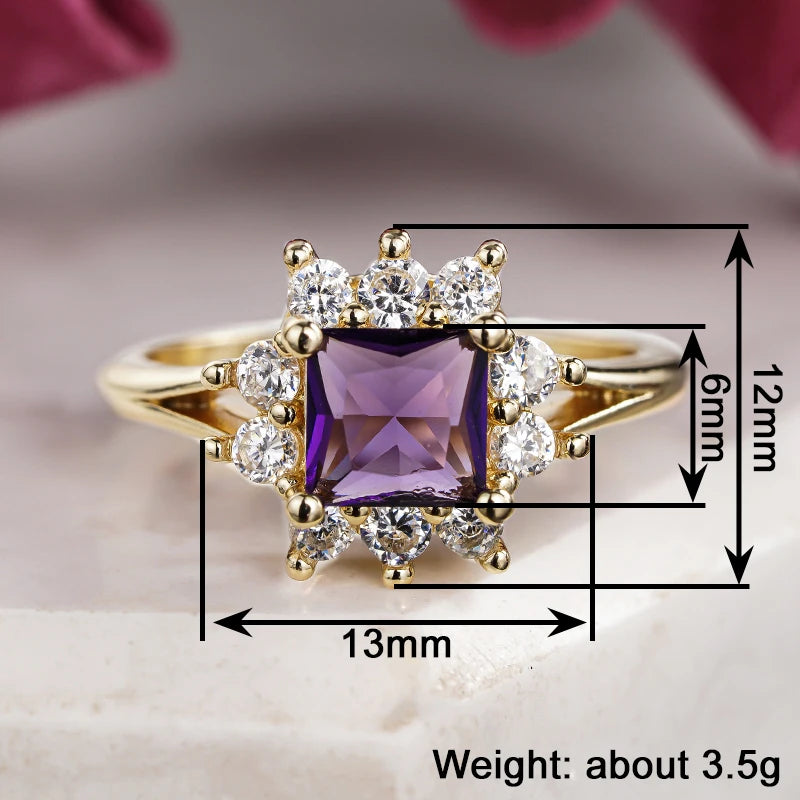 Purple Cubic Zirconia Charming Exquisite Wedding Ring