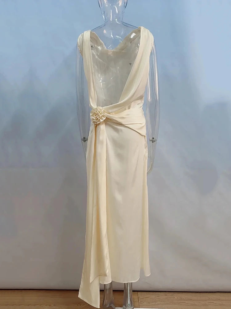 Satin Backless Sexy Maxi Dress